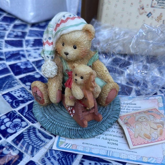 Cherished Teddies Cozy Bear Pair with Striped Hat - Picture 2 of 4
